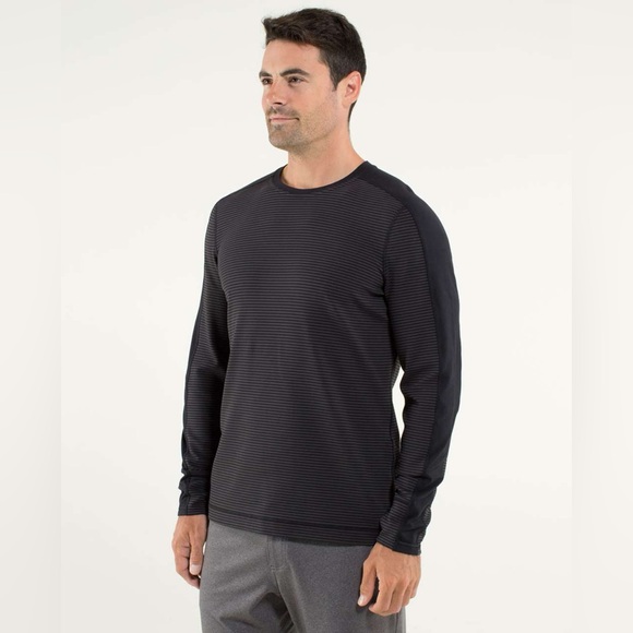 lululemon athletica Other - Lululemon Athletica Men’s Hyper Stripe Black Velocity Long Sleeve Top size L